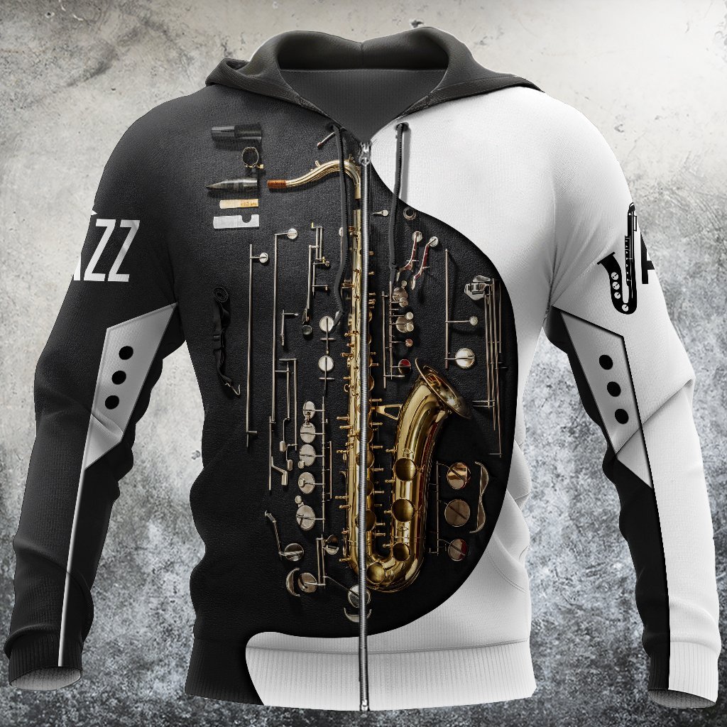 Music Lover - Saxophone Zip Up Hoodie