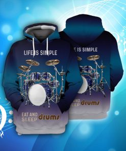 Music Lover - Life Is Simple Eat Sleep Drums Pullover Hoodie