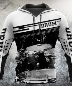 Music Lover - Drums Black White Pullover Hoodie