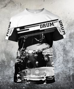 Music Lover - Drums Black White T-Shirt