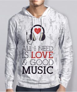 Music Lover - All I Need Is Love Pullover Hoodie