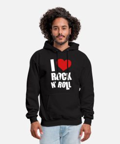 Music Lover - I Love Rock N Roll Black Pullover Hoodie