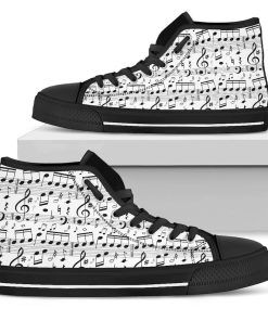 Alternative view of Music Lover - Musical Notes High Top Shoes V2