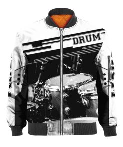 Music Lover - Drums Black White Bomber Jacket